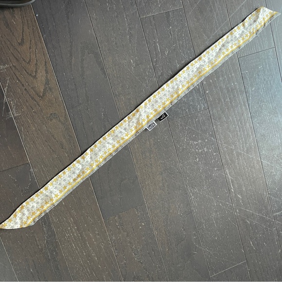 Christian Dior Ribbon Scarf Off White/Multicolor mitzah scarf Silk twilly - Picture 3 of 4